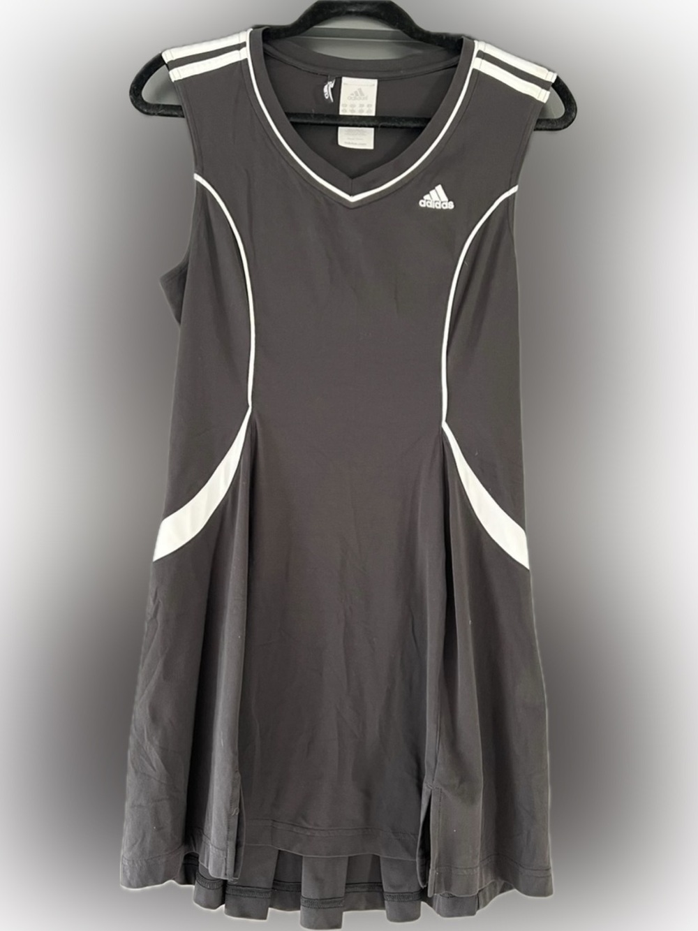 Adidas Black Dress with White Contrast Trim